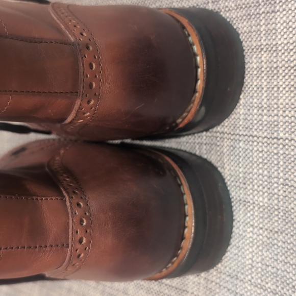 Chocolate Brown Wingtip Dress Boots Thursday 9W - Picture 6 of 7